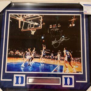 Christian Laettner autograph signed Duke the shot 16x20 photo framed PSA